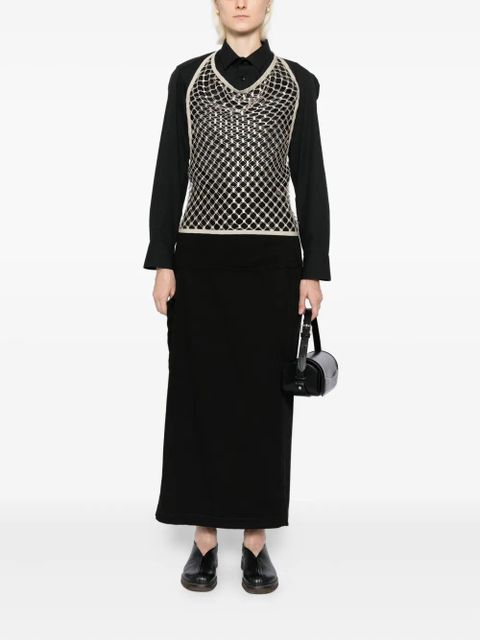 LEMAIRE Fishnet halter top - Neutrals