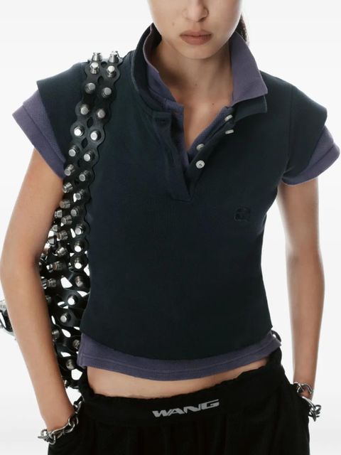 Alexander Wang layered effect polo shirt - Blue