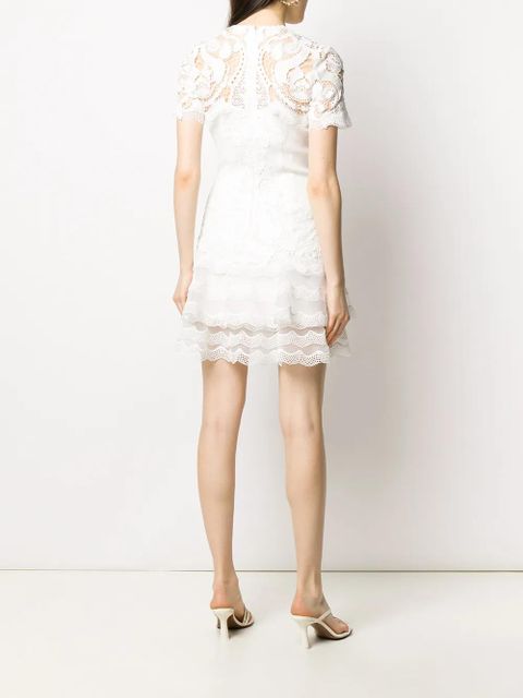Simkhai lace-panelled crepe dress - White