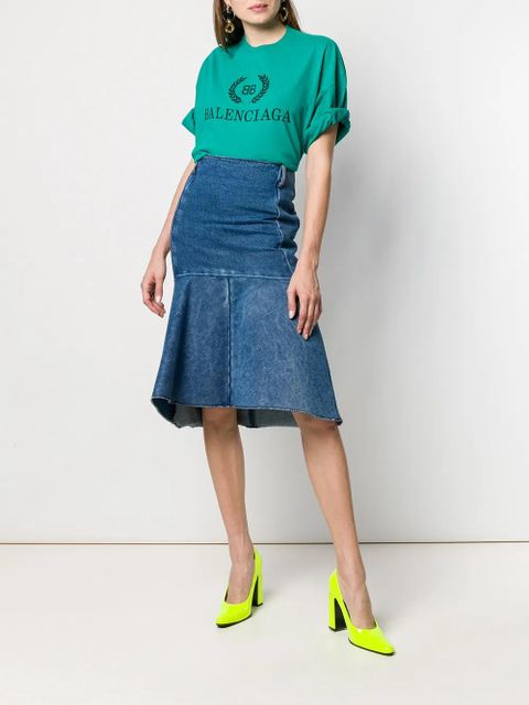 Balenciaga Godet peplum-style skirt - Blue - zdjęcie produktu nr 2