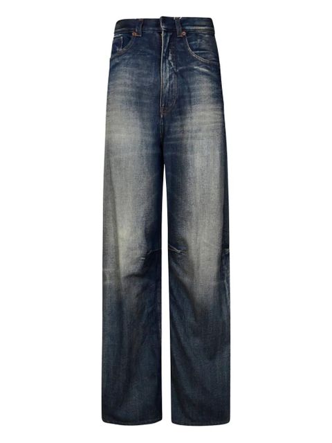 MM6 Maison Margiela logo-patch panelled jeans - Blue - zdjęcie produktu nr 1