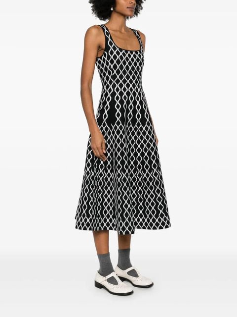 Maje geometric-print midi dress - Black - zdjęcie produktu nr 2