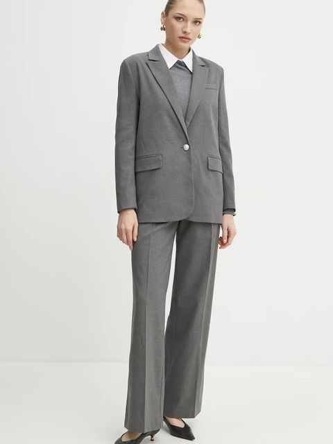 Morgan spodnie PANIS.F damskie kolor szary szerokie high waist PANIS.F