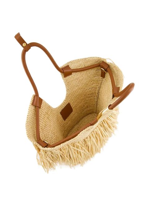 ZIMMERMANN fringed straw handbag - Neutrals
