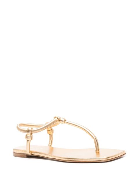 Gianvito Rossi Juno thong leather sandals - Gold - zdjęcie produktu nr 2