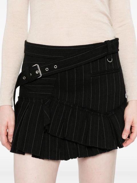 ISABEL MARANT Maddy pinstripe ruffled skirt - Black