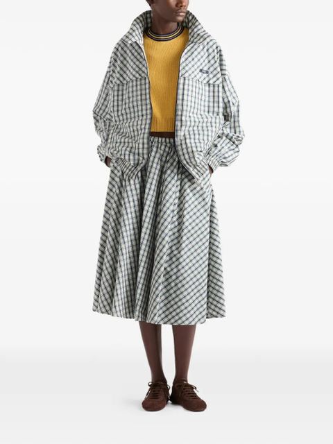 Prada checked collar blouson jacket - Neutrals - zdjęcie produktu nr 2