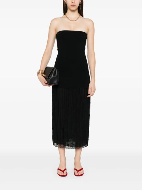 TOTEME floral-embroidered tulle skirt - Black