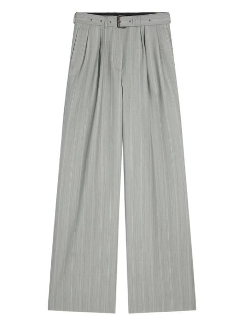 DRIES VAN NOTEN belted pinstripe trousers - Grey - zdjęcie produktu nr 1