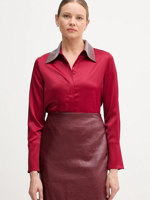 Joseph Ribkoff koszula damska kolor bordowy regular z kołnierzykiem klasycznym 254926