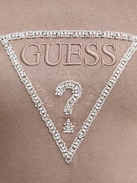 Guess sweter MELANIE damski kolor beżowy lekki z golfem W5BR39 Z2NQ2