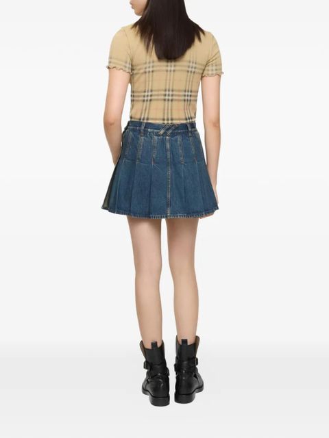 Burberry pleated embroidered mini skirt - Blue
