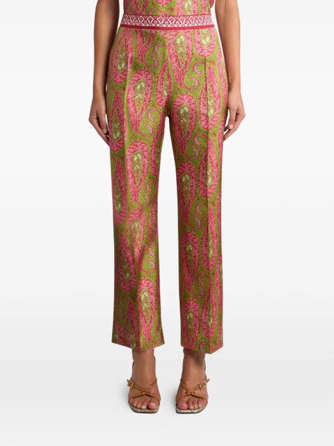 ETRO paisley foliage-motif trousers - Green - zdjęcie produktu nr 2
