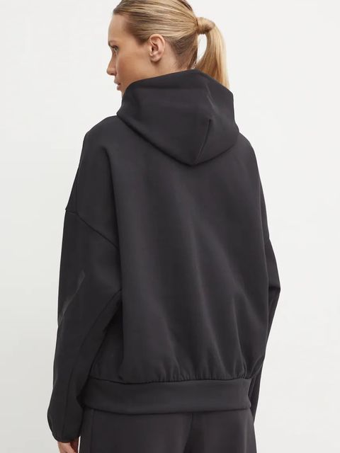 adidas bluza Z.N.E. damska kolor czarny z kapturem z nadrukiem JE7860