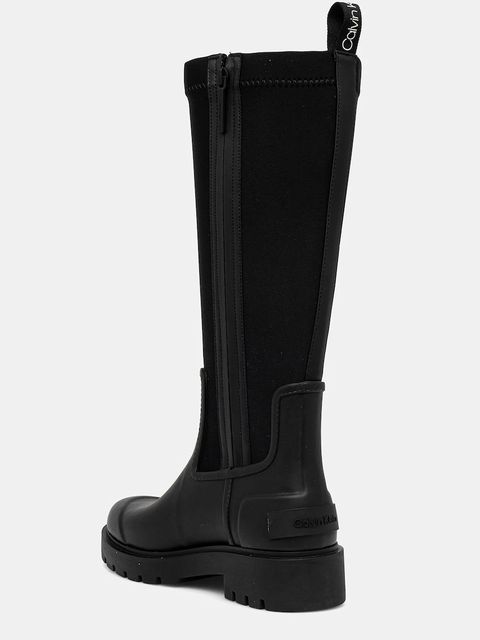 Calvin Klein kalosze HIGH RAINBOOT NEOPRENE damskie kolor czarny YW0YW02002