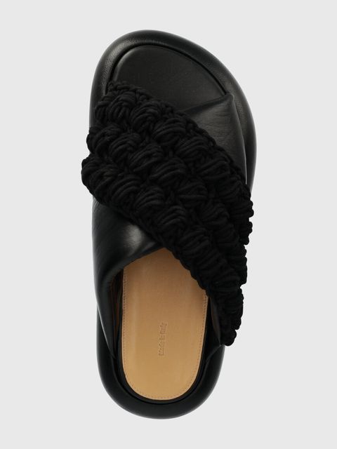 JW Anderson klapki Crochet Twister damskie kolor czarny na platformie ANW42027A