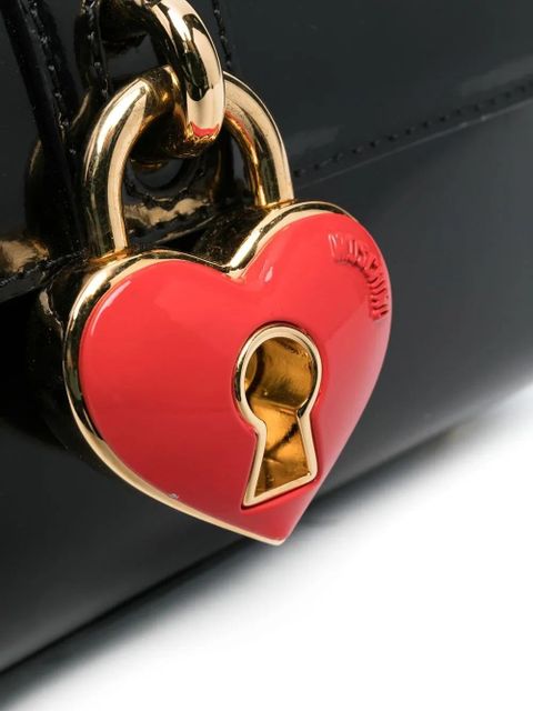 Moschino heart-lock crossbody bag - Black