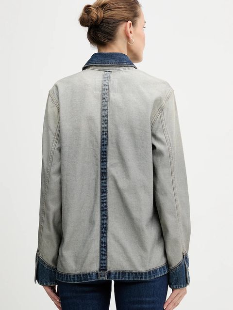 Calvin Klein Jeans kurtka jeansowa bawełniana kolor niebieski przejściowa LV047D753G