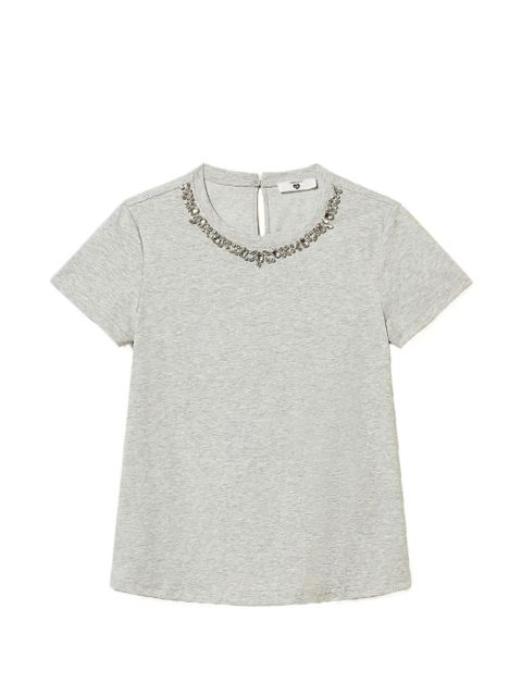 TWINSET cabochon-embellished T-shirt - Grey - zdjęcie produktu nr 1