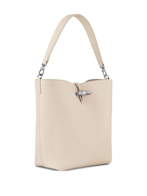 Longchamp medium Le Roseau grained-leather shoulder bag - Neutrals