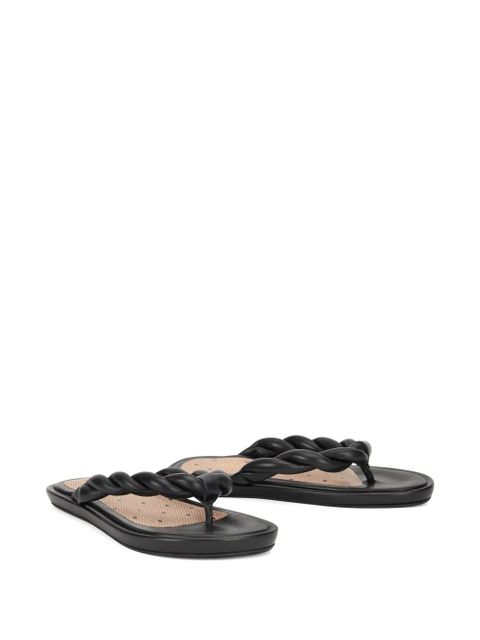 Valentino Garavani braided-straps flip flops - Black - zdjęcie produktu nr 2