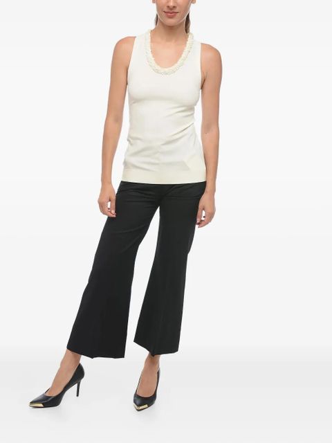 Jil Sander embellished-neckline tank top - White - zdjęcie produktu nr 2