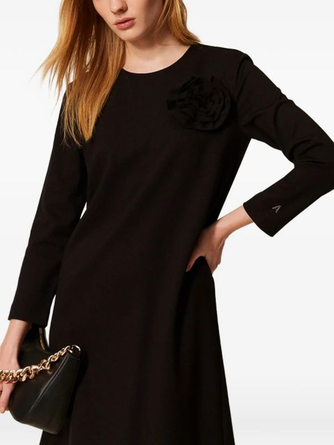TWINSET floral-brooch mini dress - Black - zdjęcie produktu nr 2