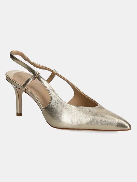 Lauren Ralph Lauren szpilki skórzane Khloe Slgbck kolor złoty 802966875001 - zdjęcie produktu nr 1