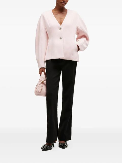 GANNI button V-neck jacket - Pink - zdjęcie produktu nr 2