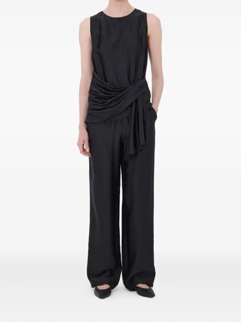 LouLou de Saison Fonda striped draped top - Black