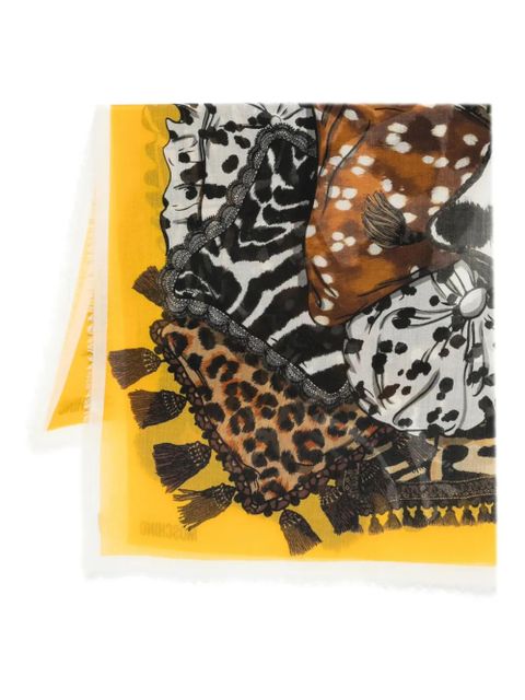 Moschino animal-print scarf - Yellow - zdjęcie produktu nr 1