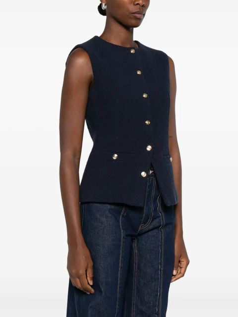 Maje bouclé vest - Blue