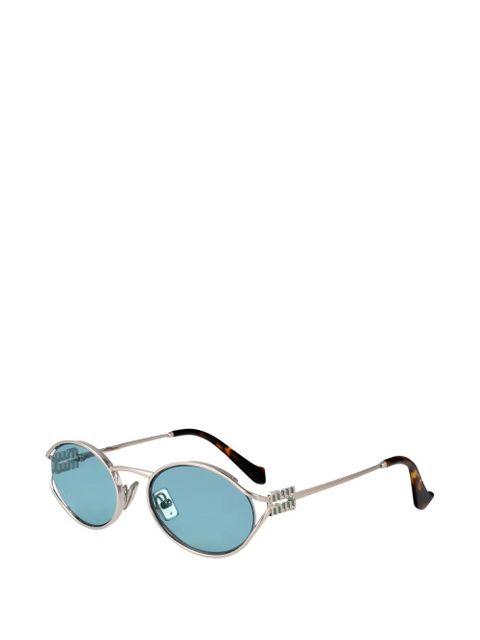 Miu Miu Eyewear oval-frame sunglasses - Silver - zdjęcie produktu nr 2