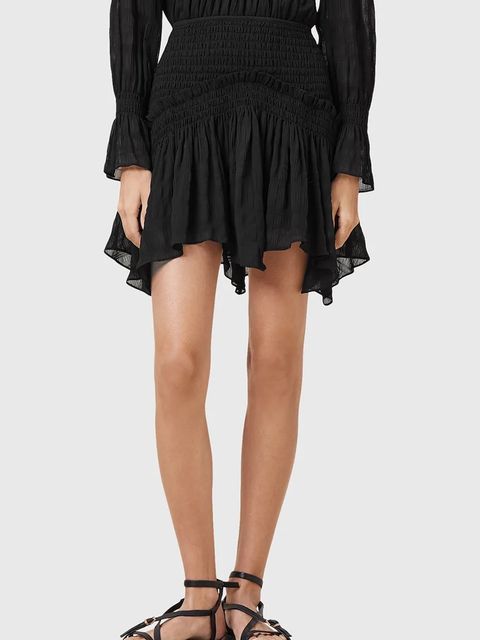 AllSaints spódnica PAMELA kolor czarny mini rozkloszowana W039RC