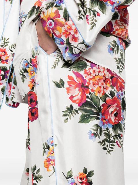 Dolce & Gabbana floral-print trousers - White