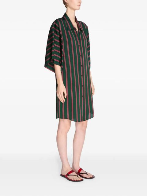 DRIES VAN NOTEN striped shirt dress - Green