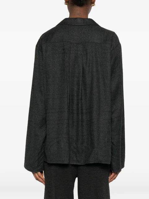 TOTEME monogram-pattern flannel shirt - Grey