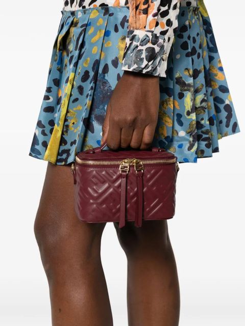 FENDI Vanity FF-logo leather mini bag - Red - zdjęcie produktu nr 2