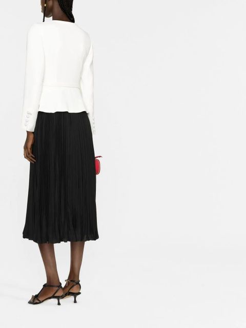 Self-Portrait pleated-skirt midi dress - Black