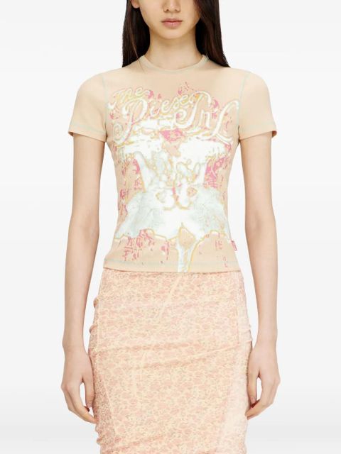 Diesel T-Brenda graphic-print T-shirt - Neutrals