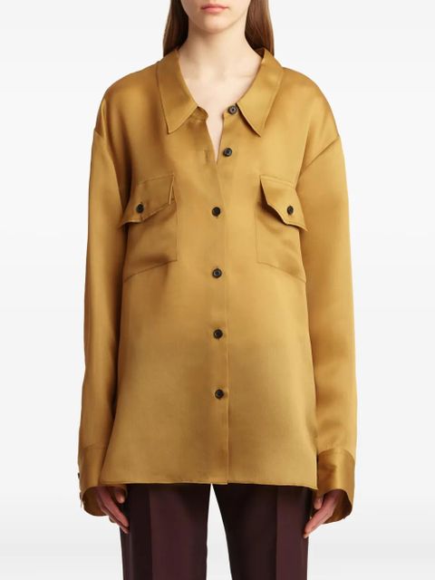 KHAITE Matteo button-up organza shirt - Yellow - zdjęcie produktu nr 2