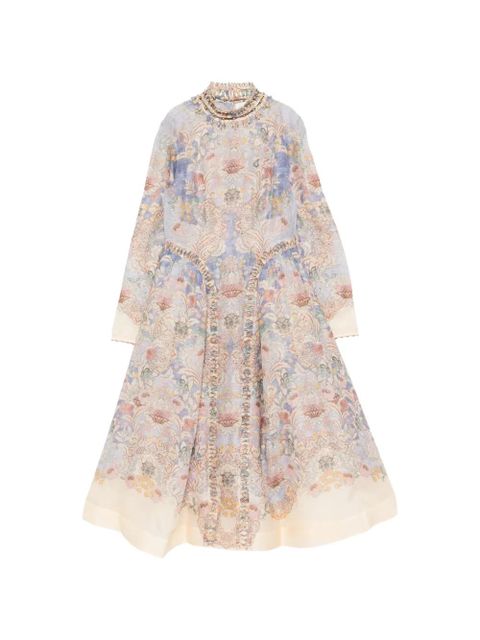 ZIMMERMANN Rebellion floral-print midi dress - Blue - zdjęcie produktu nr 1