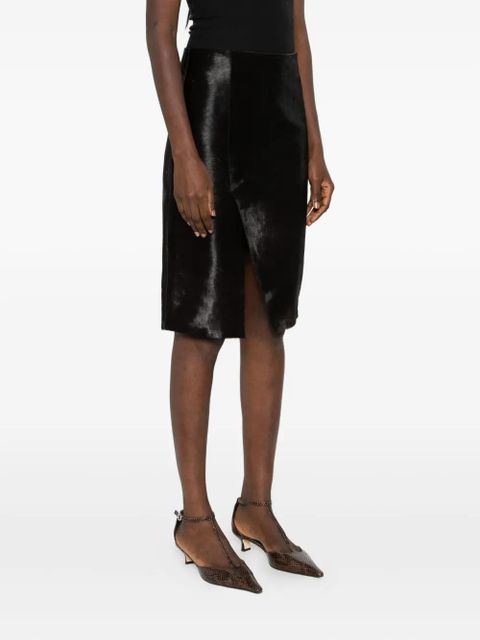 LouLou de Saison side-split midi skirt - Brown