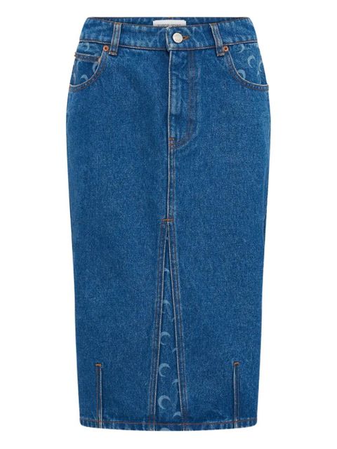 Marine Serre Moon Laser denim midi skirt - Blue - zdjęcie produktu nr 1