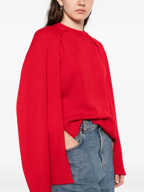 TOTEME cape-detail round-neck sweater - Red