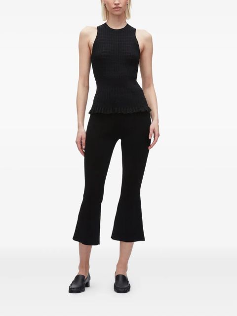 3.1 Phillip Lim ribbed-knit ruffled top - Black - zdjęcie produktu nr 2