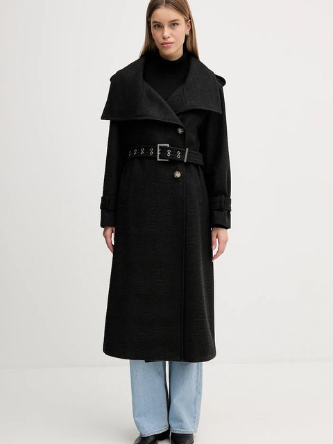 Sisley płaszcz z dodatkiem wełny kolor szary 224YLN06A - zdjęcie produktu nr 1