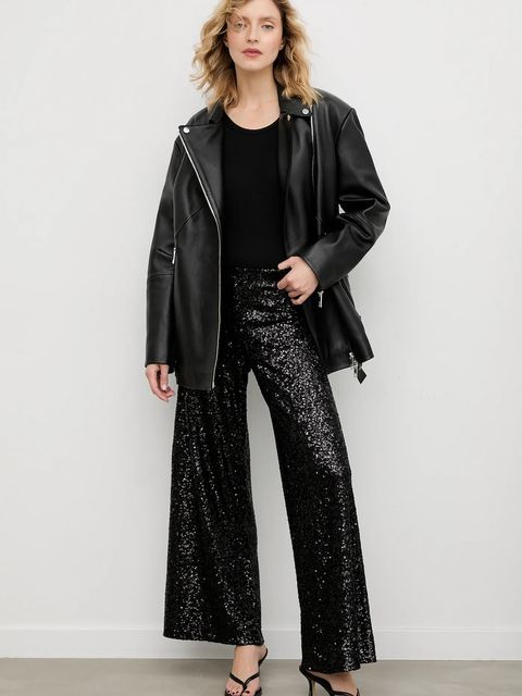 Answear.LAB spodnie damskie kolor czarny szerokie high waist - zdjęcie produktu nr 2