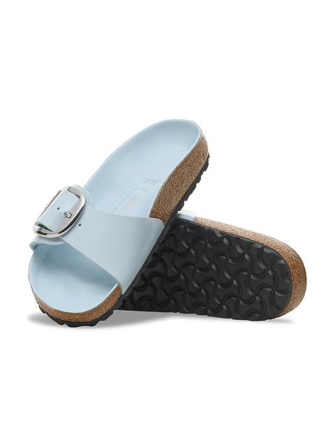 Birkenstock klapki Madrid Big Buckle damskie kolor niebieski 1030364