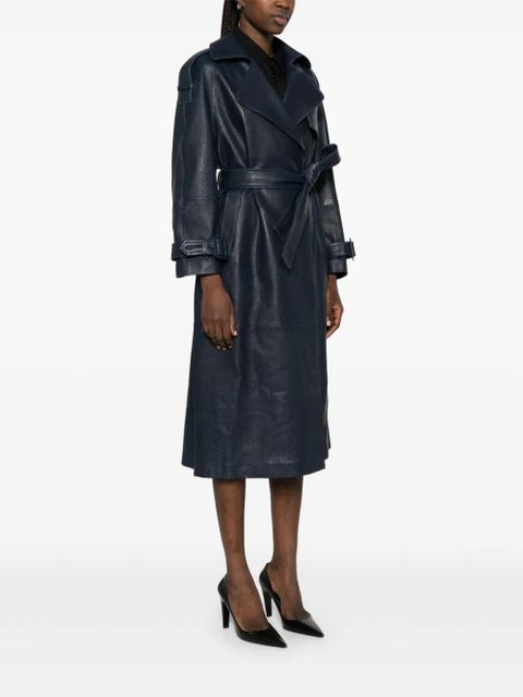 Nour Hammour Claudia belt trench coat - Blue